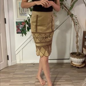 Elie tahari suede midi skirt